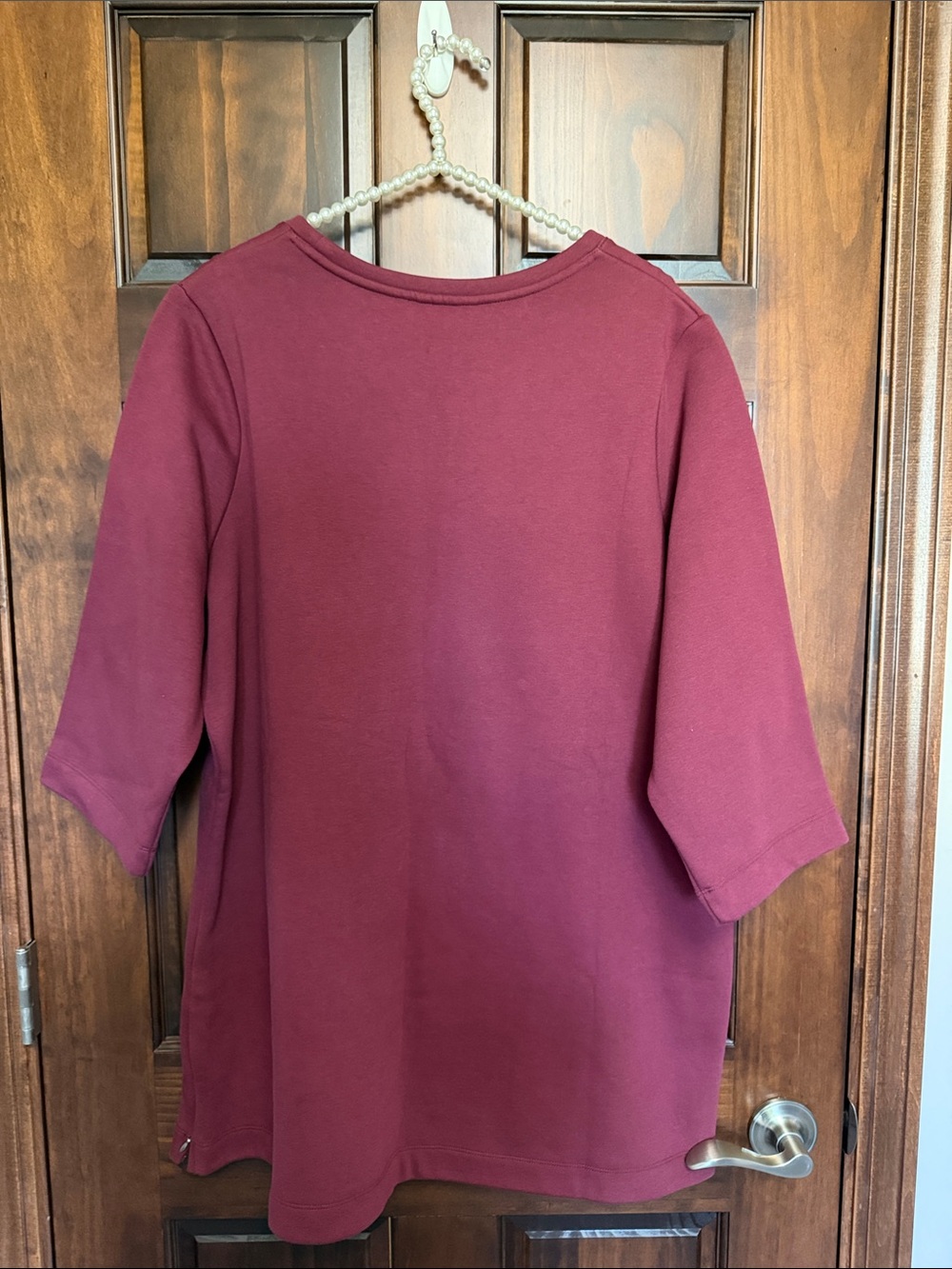 D&Co Everyday Sweatshirt Tunic Top in Burgundy - Picture 8 of 8